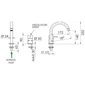 Смеситель для раковины Remer X-Style X57NP Никель — фото 2, Смесители для раковины