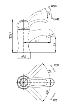 Смеситель для раковины с донным клапаном CEZARES LIRA-M-LS1-01 — фото 2, Смесители для раковины