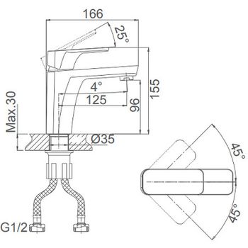 Смеситель для раковины D&K Berlin Technische DA1432125 Черный матовый — фото 2, Смесители для раковины
