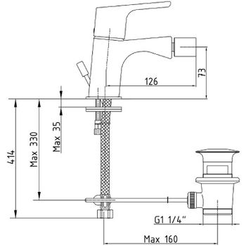 Смеситель для биде E.C.A. Luna 102810192EX Золото — фото 2, Смесители для биде