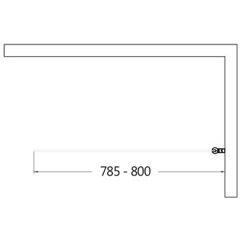 Шторка на ванну AQUAme 80 R AQM2859-R профиль Черный матовый стекло прозрачное — фото 2, Неподвижные шторки для ванной