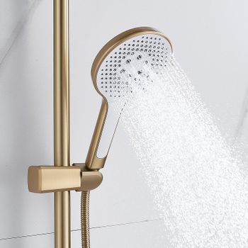 Душевая система Rose R39G R3936G Золото матовое — фото 8, Душевые стойки