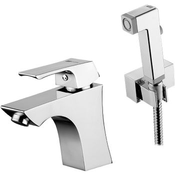 Смеситель для раковины Lemark Unit LM4516C с гигиеническим душем Хром — фото 1, Смесители для раковины