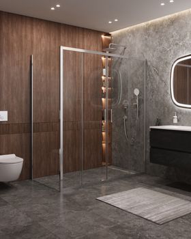 Душевой уголок CEZARES MOLVENO-AH-2/1-180/100-C-Cr-IV — фото 1, Душевые уголки