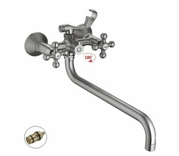 Смеситель для ванны Haiba HB2619-5 универсальный Сатин — фото 3, Смеситель для ванны