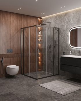 Душевой уголок CEZARES MOLVENO-AH-22-130/120-C-GM-IV — фото 1, Душевые уголки