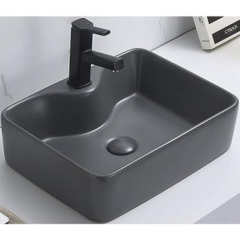 Раковина-чаша CeramaLux 48 7291MDH-2 Серая — фото 2, Раковины накладные