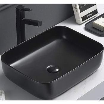 Раковина-чаша CeramaLux 50 2105-1МВ Черная матовая — фото 1, Раковины накладные