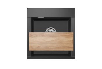 Granula-ES-4701, ЧЁРНЫЙ, кухонная мойка, кварц, ESTETICA — фото 3, Кухонные мойки