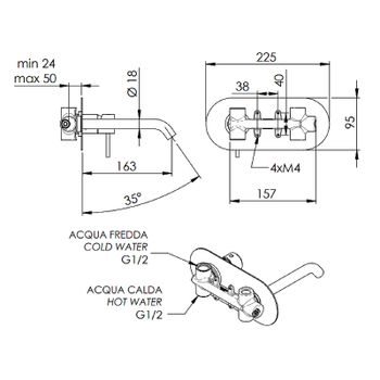 Смеситель для раковины Remer X-Style X15NO Черный матовый — фото 2, Смесители для раковины