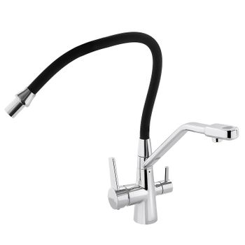 Смеситель для кухни Haiba HB76855 Хром Черный — фото 6, Смесители для кухни