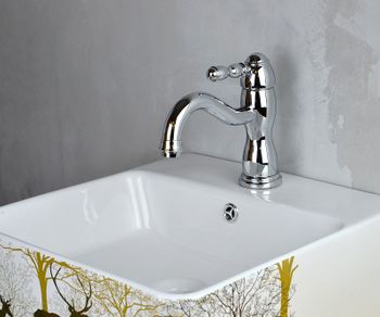 Смеситель для раковины Bronze de Luxe Tiffany 1901CR Хром — фото 2, Смесители для раковины