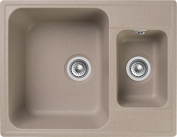 GRANFEST Мойка QUARZ 09 1,5-чаши 620*480мм песочный арт.GF-Z- — фото 1, Кухонные мойки