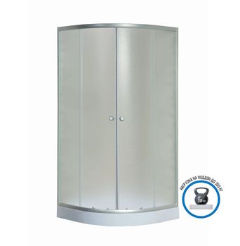 Душевой уголок Niagara Eco NG-003-14 (80х80х195) низкий поддон(13см),стекло матовое,2 места — фото 1, Душевые уголки четверть круга