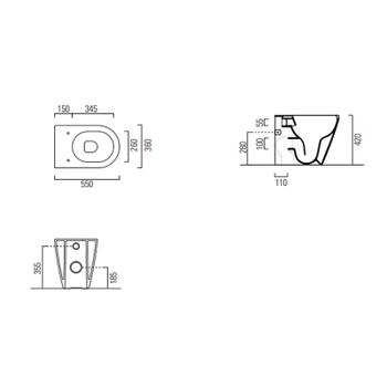 Унитаз GSI Kube X 941011 приставной без сиденья — фото 2, Приставные унитазы