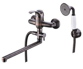 Isar 1302L Смеситель для ванны с длинным изливом — фото 4, Смеситель для ванны