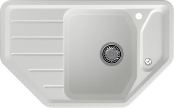 GRANFEST Мойка CORNER 800E угловая 800*500мм иней арт.GF-C — фото 2, Кухонные мойки