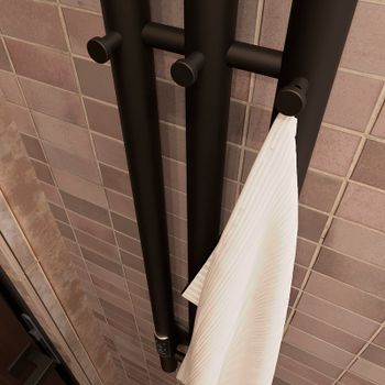 Электрический полотенцесушитель Маргроид Inaro 1200x120 Inaro-12012-1049-9005L левый Черный матовый — фото 4, Электрические полотенцесушители