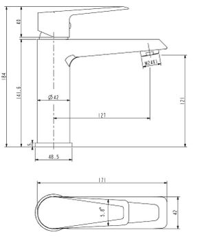 Смеситель для раковины ESKO New York NY 26 Хром — фото 3, Смесители для раковины