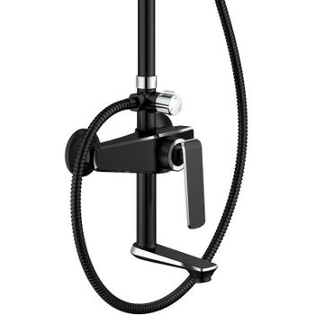 Душевая система Haiba HB24548-7 Черный Хром — фото 4, Душевые стойки