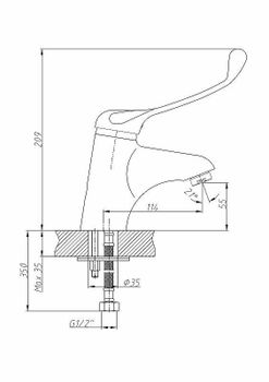 Смеситель для раковины Haiba HB1054 Хром — фото 2, Смесители для раковины