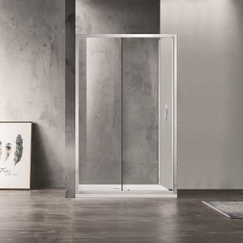 Душевой уголок Azario Milton 120х80 AZ-ND1131 L 1200 профиль Серебро стекло прозрачное — фото 1, Прямоугольные душевые уголки