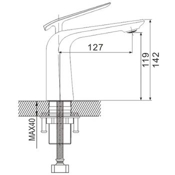 Смеситель для раковины Rose R13H R1301H Черный матовый — фото 2, Смесители для раковины