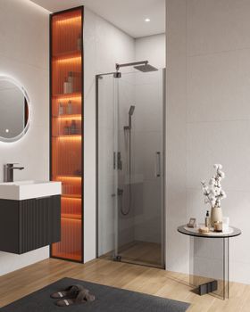 Душевая дверь в нишу CEZARES SLIDER-B-1-70/80-C-GM — фото 1, Душевые двери в нишу