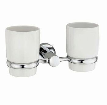 Аксесс Donau K-9428DC Подстаканник двойной (блистер), КЕРАМИКА, хром, WasserKRAFT — фото 1, Прочие аксессуары и комплектующие