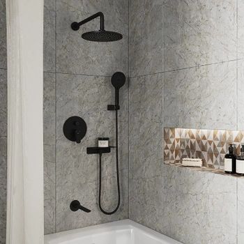 Душевая система Milardo Rora RORBL03M68 Черная матовая — фото 11, Встраиваемые душевые комплекты