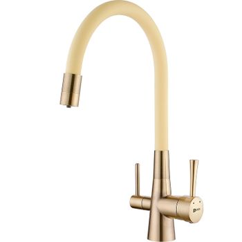 Смеситель для кухни Lemark Comfort LM3075B-Beige Бронза Бежевый — фото 1, Смесители для кухни