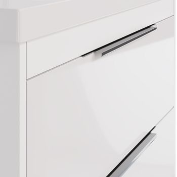 Тумба PRIME, 70 см, подвесная/напольная, 2 ящика, белый глянец — фото 13, Тумбы под раковину