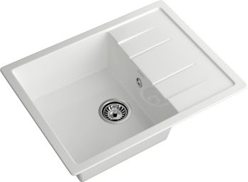 GRANFEST Мойка QUADRO 650L 1-чаша+крыло 650*500мм иней арт.GF- — фото 1, Кухонные мойки