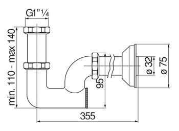 Сифон для раковины Nobili AV00107/1BR Бронза — фото 2, Сифоны для раковины