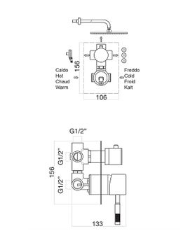 Смеситель для душа Fiore Xenon 44CR7501 Хром — фото 2, Смеситель для душа
