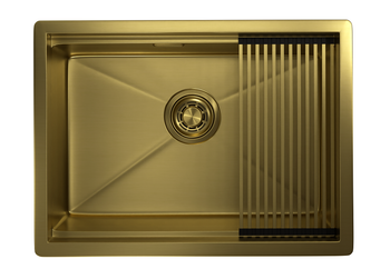 Granula-KS-6045U, ЗОЛОТО САТИН, стальная кухонная мойка KITCHEN SPACE — фото 1, Кухонные мойки