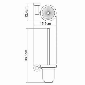 Аксесс Donau K-9427C Щетка для унитаза (блистер), КЕРАМИКА, с подств, навесная, хром, WasserKRAFT — фото 4, Ершики для унитаза