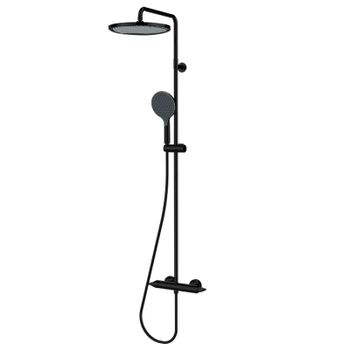 Душевая система Bossini Apice L10505.073 с термостатом Черный матовый — фото 1, Душевые стойки