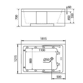 Акриловая ванна Gemy 181х121 G9061 K L с гидромассажем — фото 2, Акриловые ванны