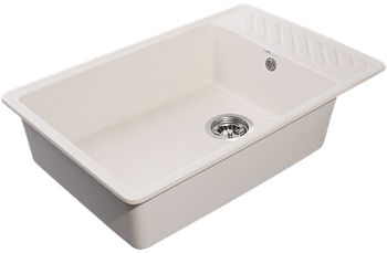 GRANFEST Мойка QUARZ 51 1-чаша+крыло 760*480мм белый арт.GF-ZL- — фото 2, Кухонные мойки