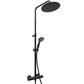 Душевая система Fiore Kevon 44NN0932 с термостатом Черная — фото 1, Душевые стойки