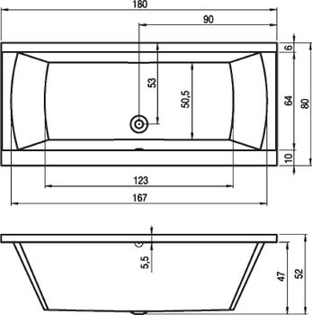 Акриловая ванна Riho Julia 180x80 B025001005 (BA7200500000000) без гидромассажа — фото 6, Акриловые ванны