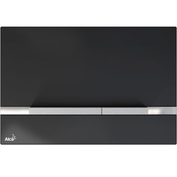 Клавиша смыва Alcaplast Flat Stripe Glass STRIPE-GL1204 Черная — фото 1, Кнопки смыва