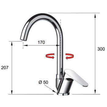 Смеситель для кухни Remer Class Line L42B Хром — фото 2, Смесители для кухни