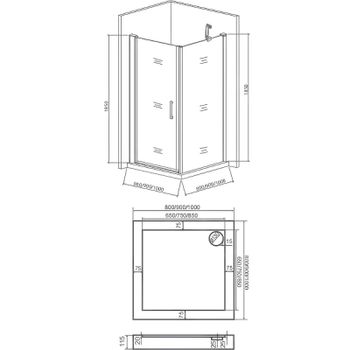 Душевой уголок Good Door Pandora CR-80-C-CH 80х80 профиль Хром стекло прозрачное — фото 2, Квадратные душевые уголки