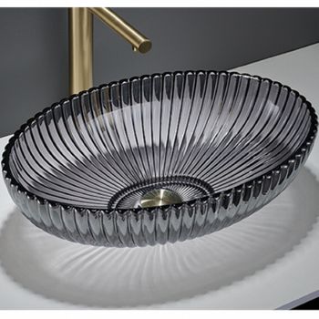 Раковина-чаша CeramaLux 51 GL49A Графит — фото 1, Раковины накладные