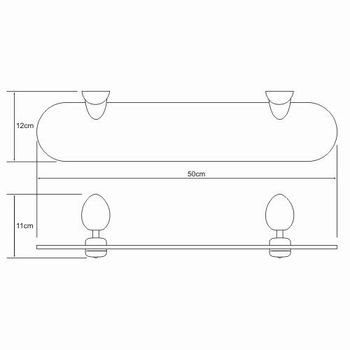 Аксесс Weser K-8624 Полка стеклянная (блистер), хром, WasserKRAFT — фото 2, Полки для ванной и душа