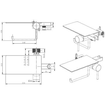 Гигиенический душ со смесителем Bronze de Luxe Scandi 708/1B Черный матовый — фото 2, Гигиенические души