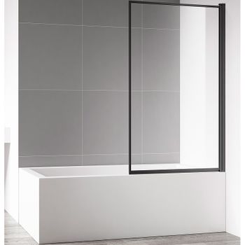 Шторка на ванну AQUAme 80 R AQM2859-R профиль Черный матовый стекло прозрачное — фото 1, Неподвижные шторки для ванной