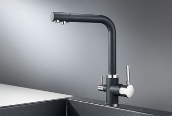 Granula-2015, ШВАРЦ (чёрный металлик), СМЕСИТЕЛЬ КУХОННЫЙ — фото 1, Смесители для кухни